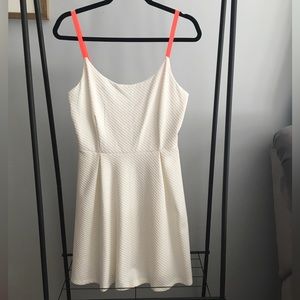 Soprano White Dress with Coral Straps, XL